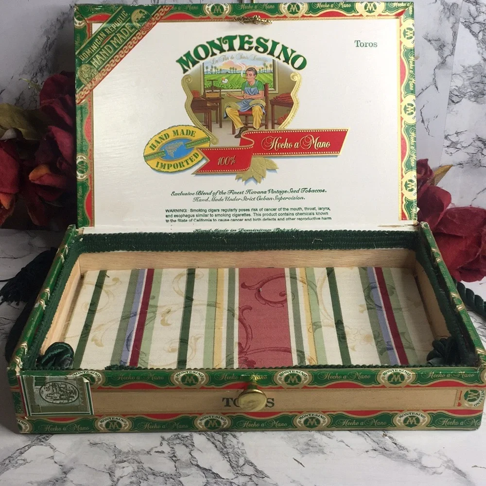 Vintage Montesino Upcycled Cigar Box Crossbody Bag
